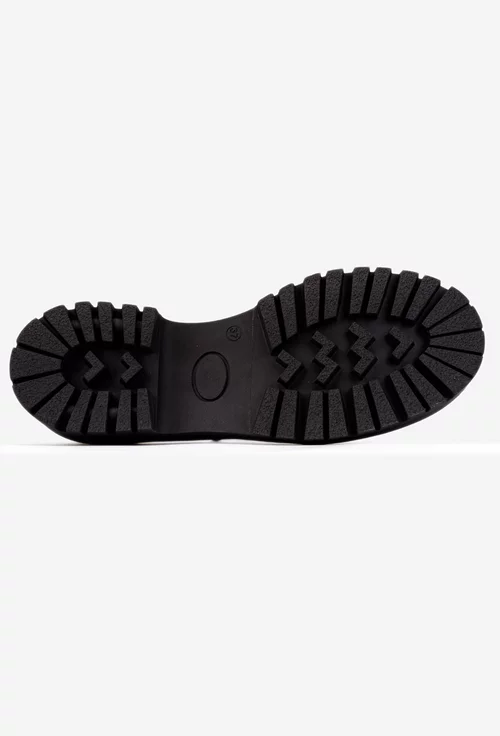 Pantofi dama din piele naturala neagra cu bareta