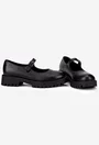 Pantofi dama din piele naturala neagra cu bareta