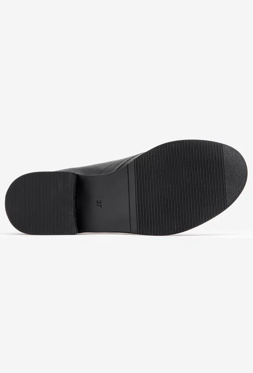 Pantofi dama din piele naturala neagra cu siret