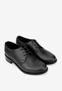 Pantofi dama din piele naturala neagra cu siret