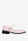 Pantofi dama din piele naturala roz pudra
