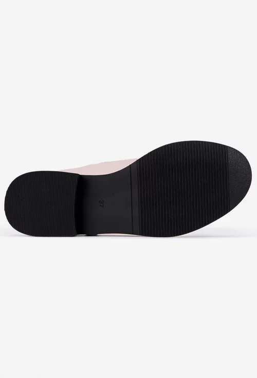 Pantofi dama din piele naturala roz pudra