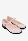 Pantofi dama din piele naturala roz pudra