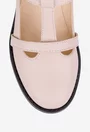 Pantofi dama din piele naturala roz pudra