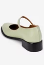 Pantofi dama din piele naturala verde deschis
