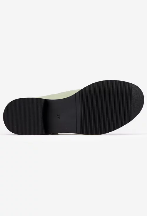 Pantofi dama din piele naturala verde deschis