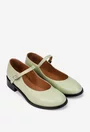Pantofi dama din piele naturala verde deschis