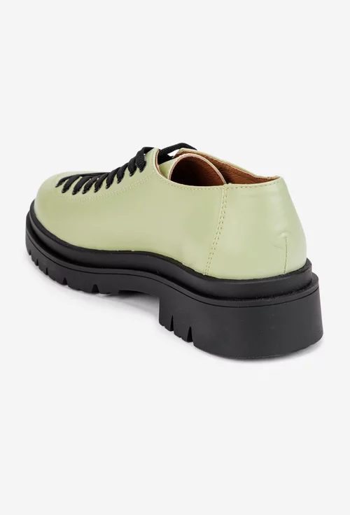 Pantofi dama din piele naturala verde deschis