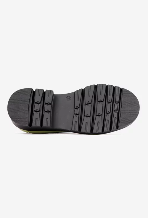 Pantofi dama din piele naturala verde deschis