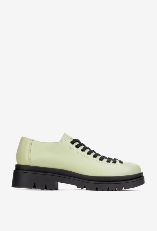 Pantofi dama din piele naturala verde deschis