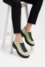 Pantofi dama din piele naturala verde deschis