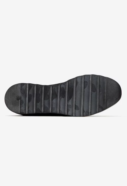 Pantofi dama din piele neagra cu detalii albe picture - 4