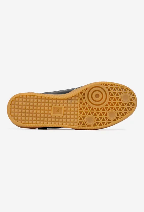 Pantofi dama din piele neagra cu detalii aurii