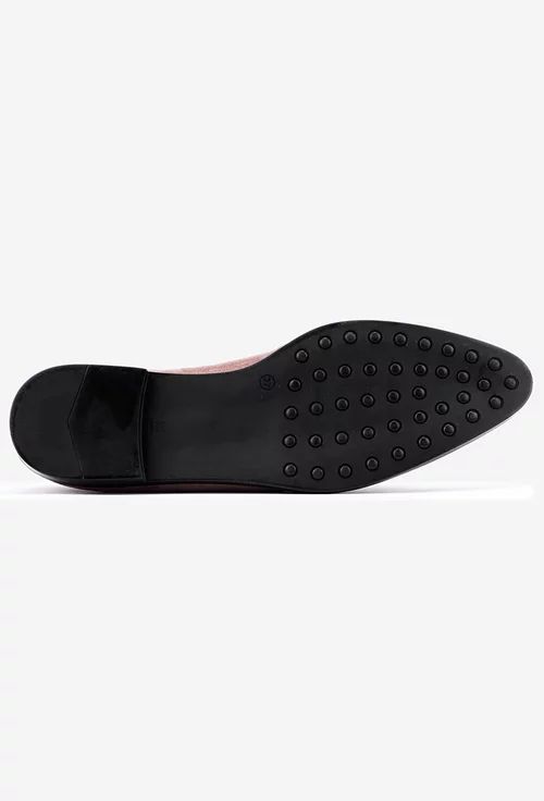 Pantofi dama din piele neagra cu insertii colorate deosebite