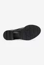 Pantofi dama din piele neagra cu model auriu