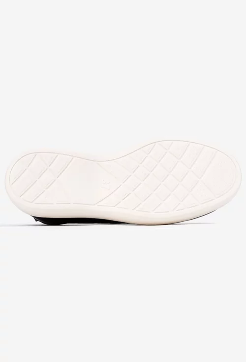 Pantofi dama din piele neagra cu siret elastic si perforatii