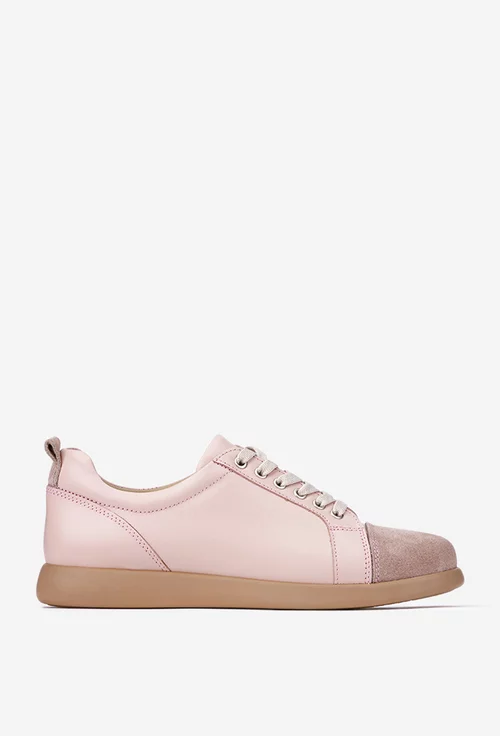 Pantofi dama din piele roz pudra