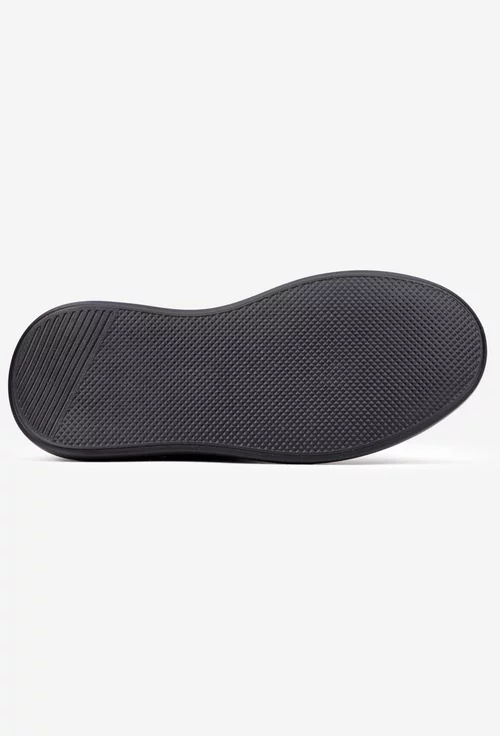 Pantofi dama din piele texturata neagra