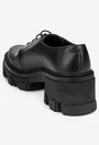 Pantofi dama din piele texturata neagra