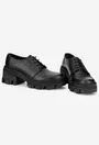 Pantofi dama din piele texturata neagra