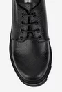 Pantofi dama din piele texturata neagra