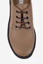 Pantofi dama din piele texturata taupe