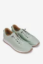 Pantofi dama din piele verde deschis cu siret elastic