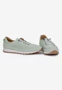 Pantofi dama din piele verde deschis cu siret elastic