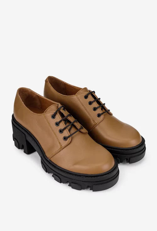 Pantofi dama din piete naturala taupe