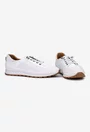Pantofi dama ecru din piele cu siret elastic