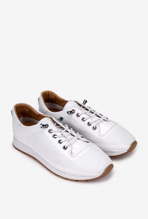 Pantofi dama ecru din piele cu siret elastic