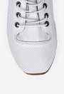 Pantofi dama ecru din piele cu siret elastic
