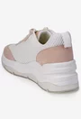 Pantofi dama Fornarina albi cu roz din piele si material textil
