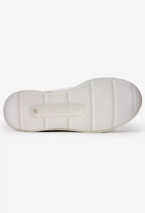 Pantofi dama Fornarina albi cu roz din piele si material textil