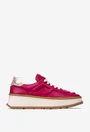 Pantofi dama fuchsia cu maro din piele naturala