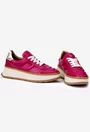 Pantofi dama fuchsia cu maro din piele naturala