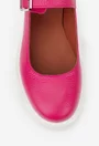 Pantofi dama fuchsia din piele texturata