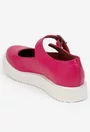 Pantofi dama fuchsia din piele texturata