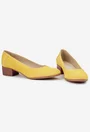 Pantofi dama galbeni din piele intoarsa