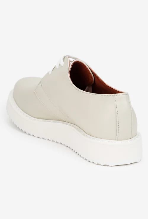 Pantofi dama gri deschis din piele naturala
