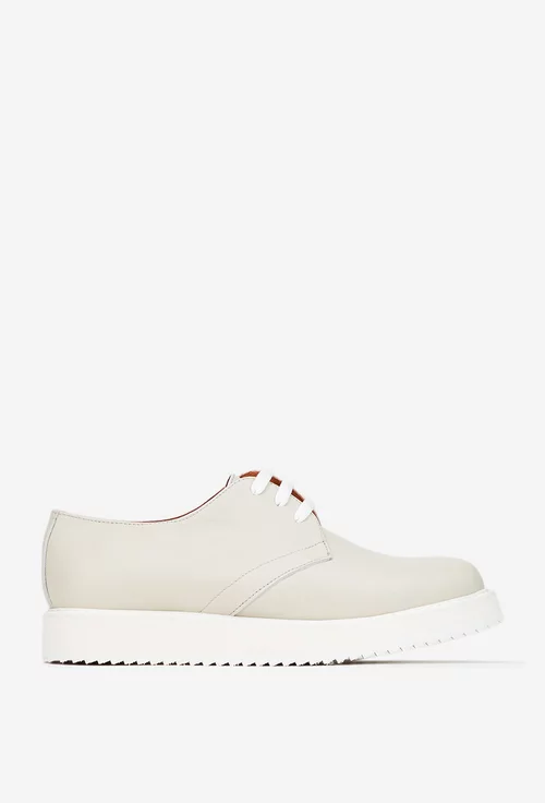 Pantofi dama gri deschis din piele naturala