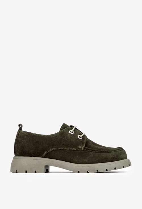 Pantofi dama kaki din piele intoarsa