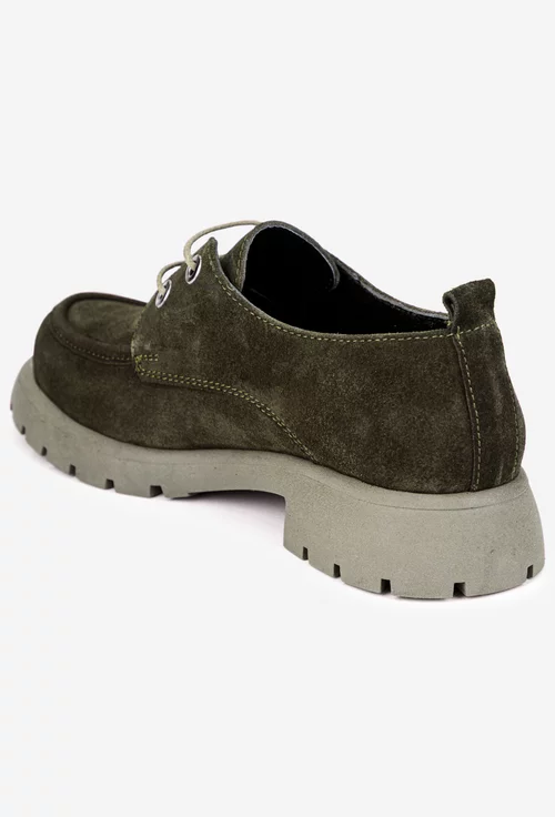 Pantofi dama kaki din piele intoarsa