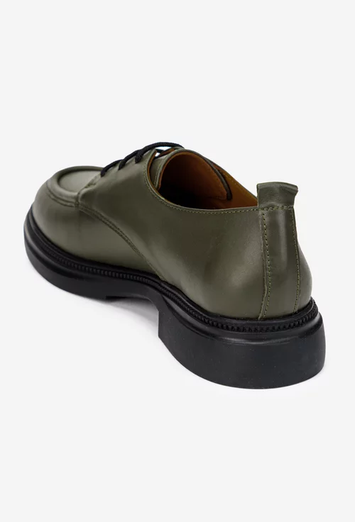 Pantofi dama kaki din piele naturala cu siret