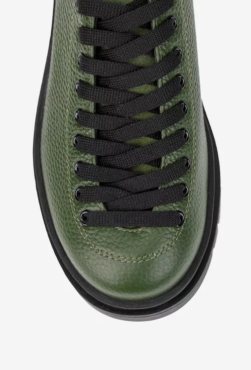 Pantofi dama kaki din piele naturala texturata