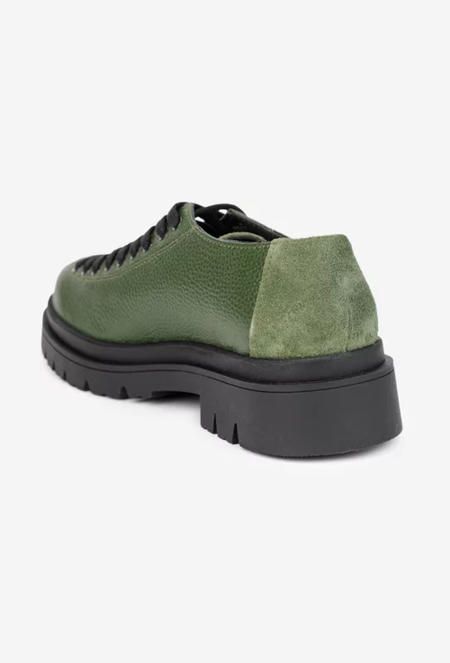 Pantofi dama kaki din piele naturala texturata