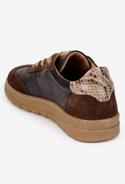 Pantofi dama maro din mai multe tipuri de piele