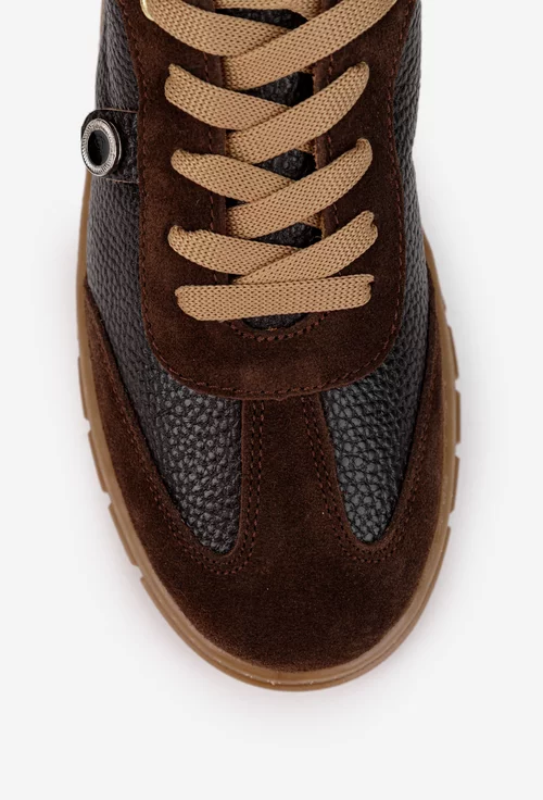 Pantofi dama maro din mai multe tipuri de piele