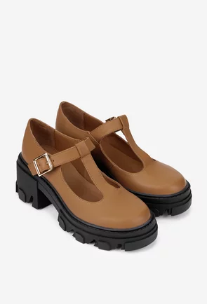 Pantofi dama maro din piele naturala