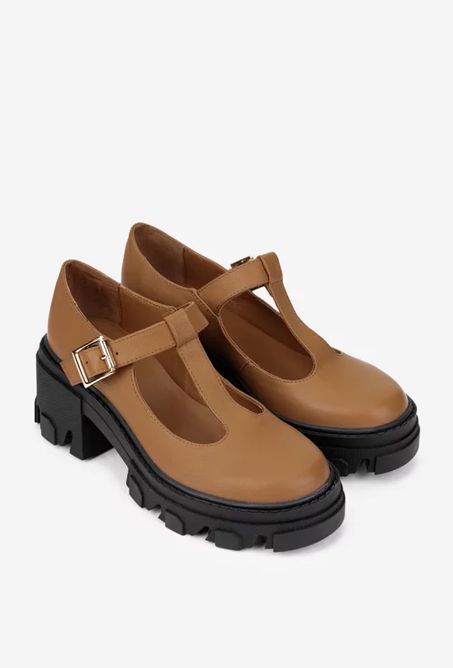 Pantofi dama maro din piele naturala